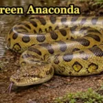 Green anaconda by the water