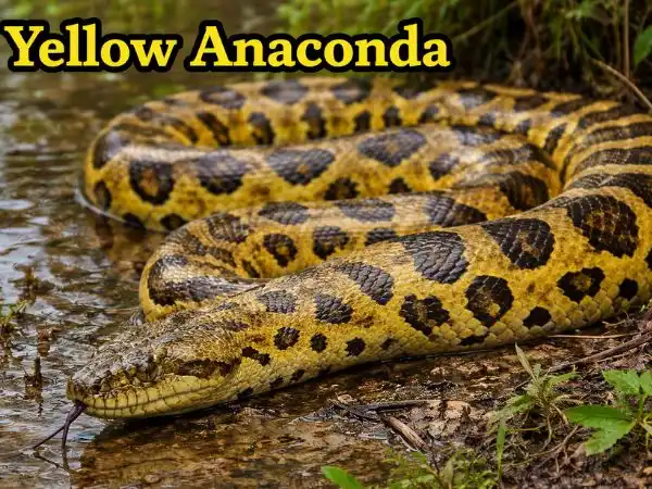 Yellow Anaconda in natural habitat
